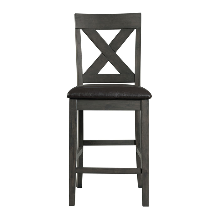 Alex Counter Side Chair W/Black PU Grey (2 Per Pack)