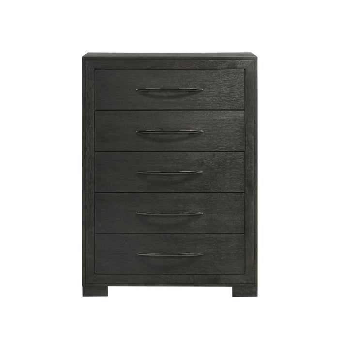 Allan 5-Drawer Chest in Black - Pierce Furniture Gallery