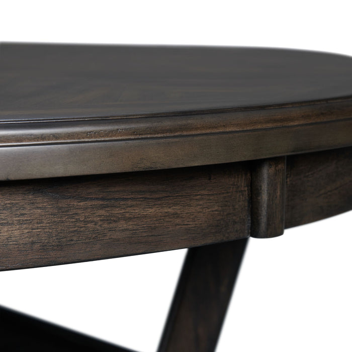 Amherst Dining Table w/Wood Leg Dark Finish - Pierce Furniture Gallery