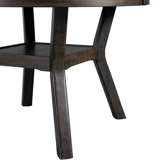 Amherst Dining Table w/Wood Leg Dark Finish - Pierce Furniture Gallery
