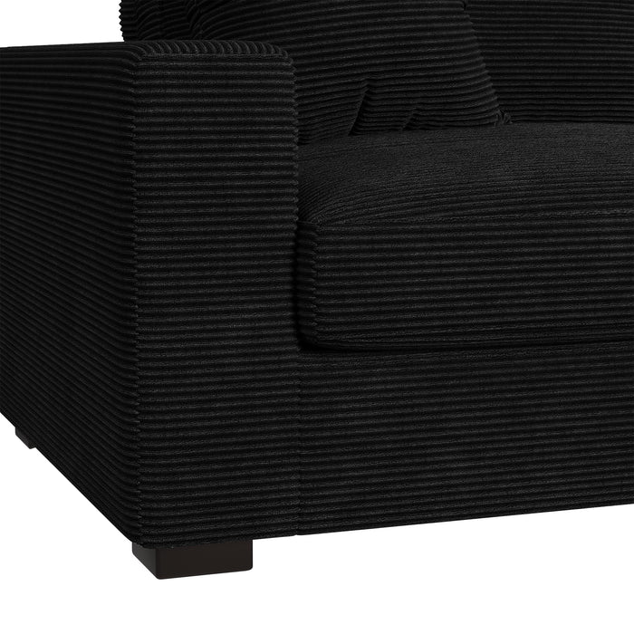 Arizona 6PC Sectional Set with RHF Chaise in Steno Black