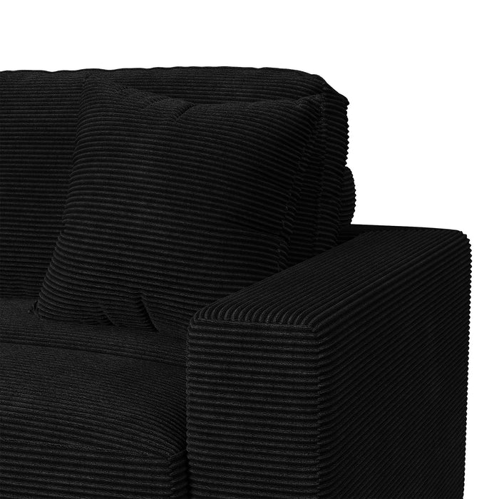 Arizona 4PC Sectional Set with LHF Chaise in Steno Black