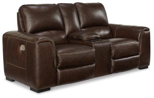 Alessandro Power Reclining Loveseat with Console - Pierce Furniture Gallery