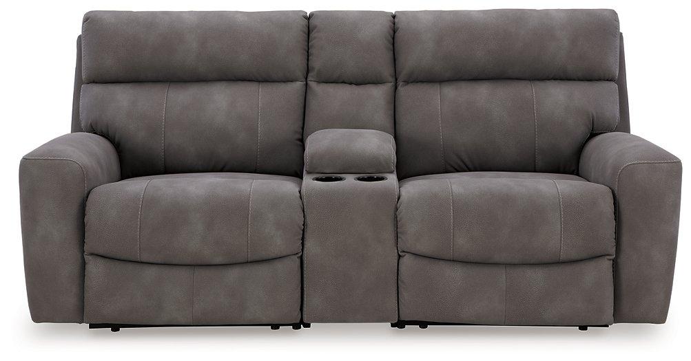 Next-Gen DuraPella Power Reclining Sectional Loveseat with Console - Pierce Furniture Gallery