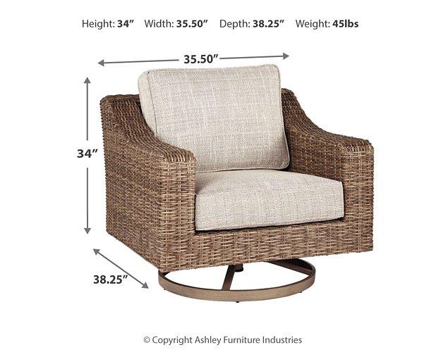 Beachcroft Outdoor Swivel Lounge with Cushion - Pierce Furniture Gallery