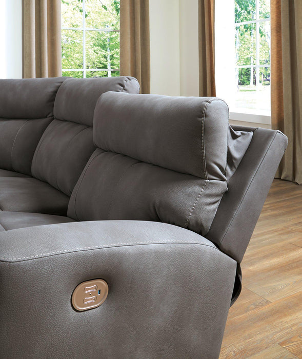 Next-Gen DuraPella Power Reclining Sectional Loveseat with Console - Pierce Furniture Gallery