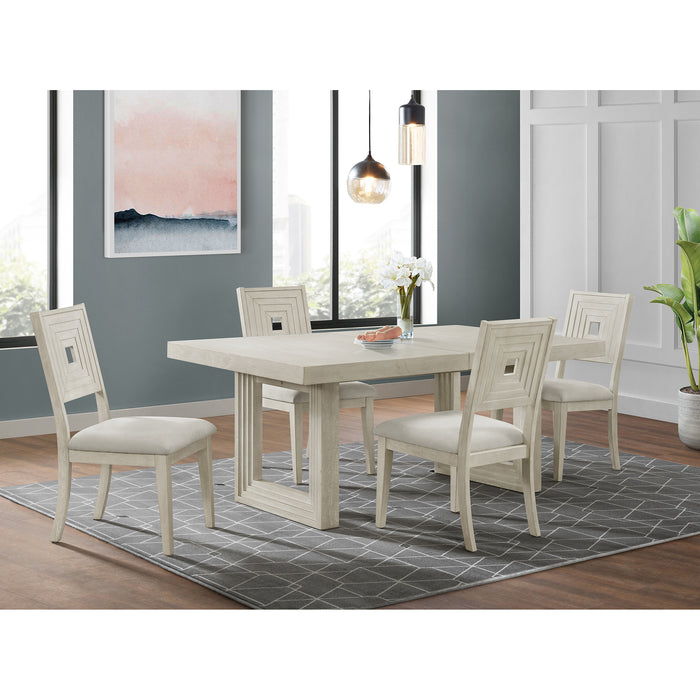 Avalanche Standard Height Dining Set in Antique White-Table and Four Chairs