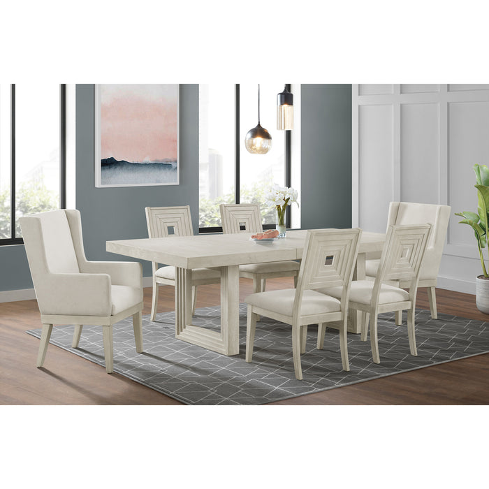 Avalanche Standard Height Dining Set in Antique White-Table and Four Chairs