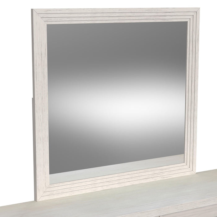Avalanche Dresser and Mirror Set in Antique White - Pierce Furniture Gallery