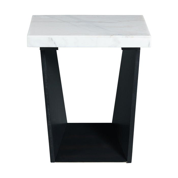Beckley End Table Complete in White Marble Top
