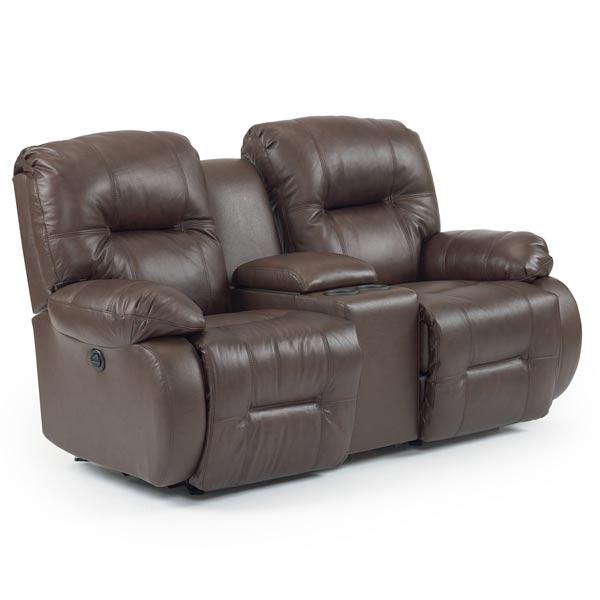 BRINLEY LOVESEAT LEATHER ROCKING CONSOLE LOVESEAT- L700CC7