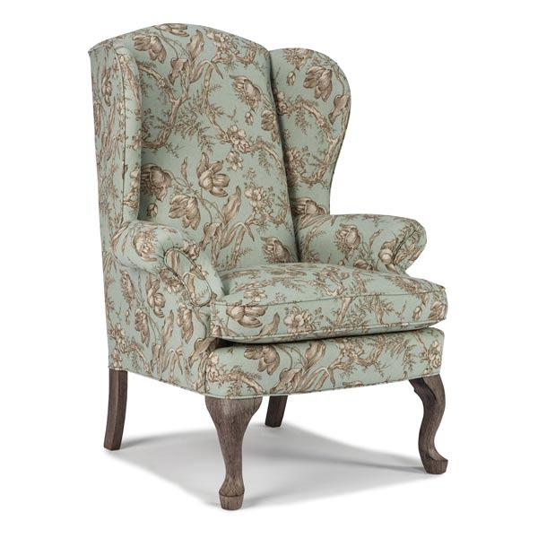 SYLVIA QUEEN ANNE WING CHAIR- 0710DC - Pierce Furniture Gallery