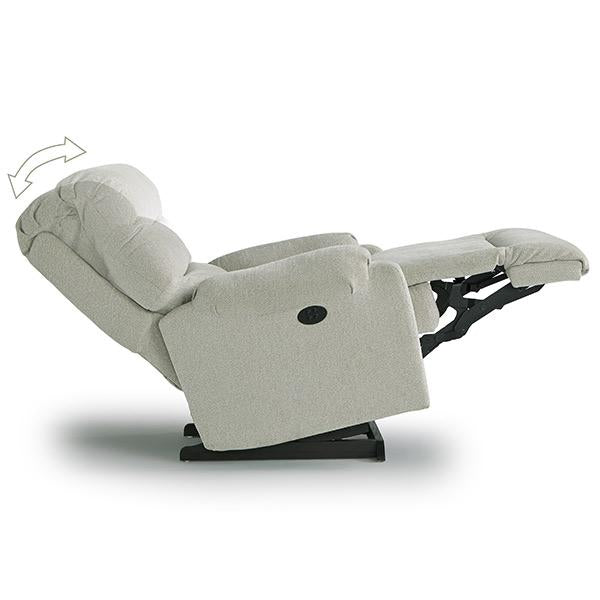 SEDGEFIELD LEATHER POWER HEAD TILT SWIVEL GLIDER RECLINER- 9AZ65LV