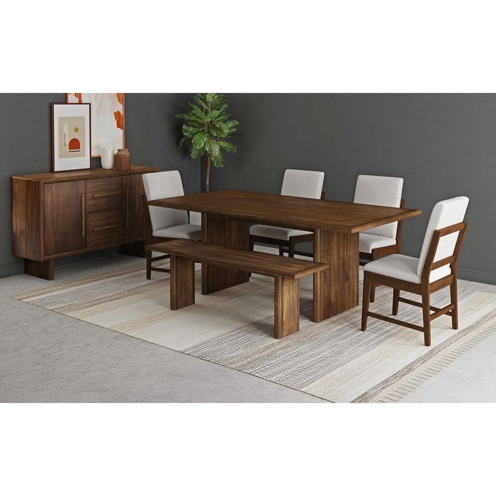 Brisbane Standard Height Dining Set in Brown-Table and Four Fabric Chairs