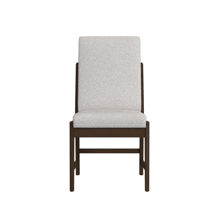 Brisbane Dining Side Chair with Boucle Beige Fabric in Brown (2 Per Carton)