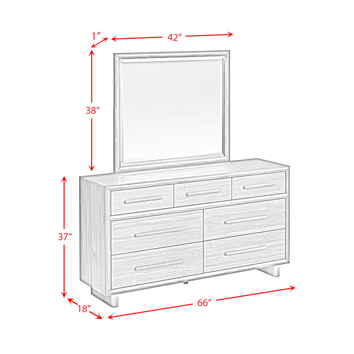 Brisbane UPH Bedroom Set with Boucle Beige and LED