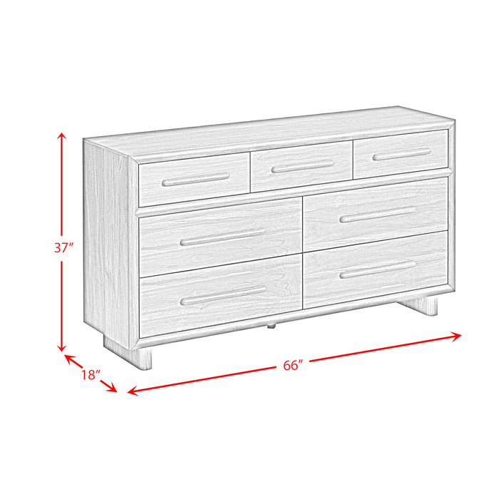 Brisbane Dresser with LED in Brown - Pierce Furniture Gallery