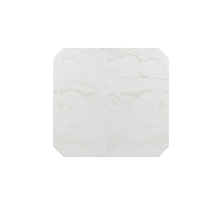 Francesca White Marble Square 5PC Counter Height Dining Set-Table & Four Grey PU Chairs