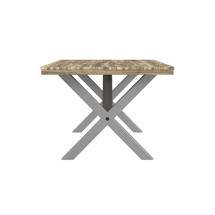 (D680-31) Callista- Rectangular Table- Beach/Natural Metal