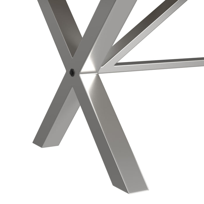 (D680-31) Callista- Rectangular Table- Beach/Natural Metal