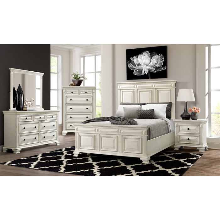 Calloway 7-Drawer Dresser w/ Mirror Set in Antique White
