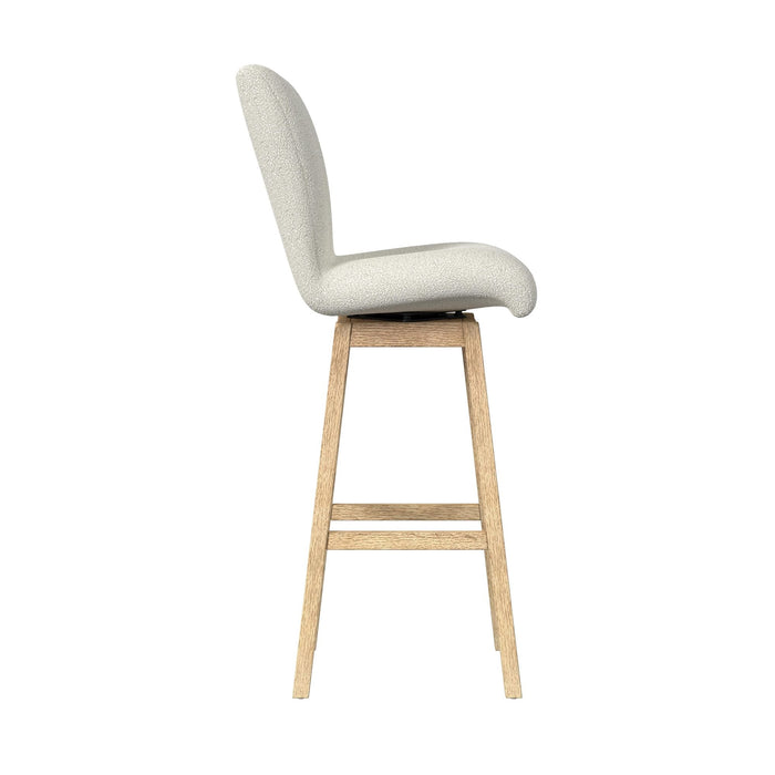 Cambrie UPH Swivel Bar Stool with Beige Boucle in Natural (2 Per Carton)