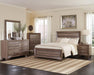 Kauffman California King, E.king, & Queen Panel Bed Washed Taupe - Pierce Furniture Gallery