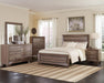 Kauffman California King, E.king, & Queen Panel Bed Washed Taupe - Pierce Furniture Gallery