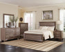 Kauffman California King, E.king, & Queen Panel Bed Washed Taupe - Pierce Furniture Gallery