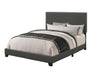Boyd Queen Upholstered Bed with Nailhead Trim Charcoal - Pierce Furniture Gallery