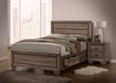 Kauffman California King, E.king, & Queen Panel Bed Washed Taupe - Pierce Furniture Gallery