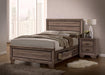 Kauffman California King, E.king, & Queen Panel Bed Washed Taupe - Pierce Furniture Gallery