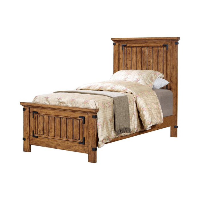 Brenner Twin Panel Bed Rustic Honey - Pierce Furniture Gallery