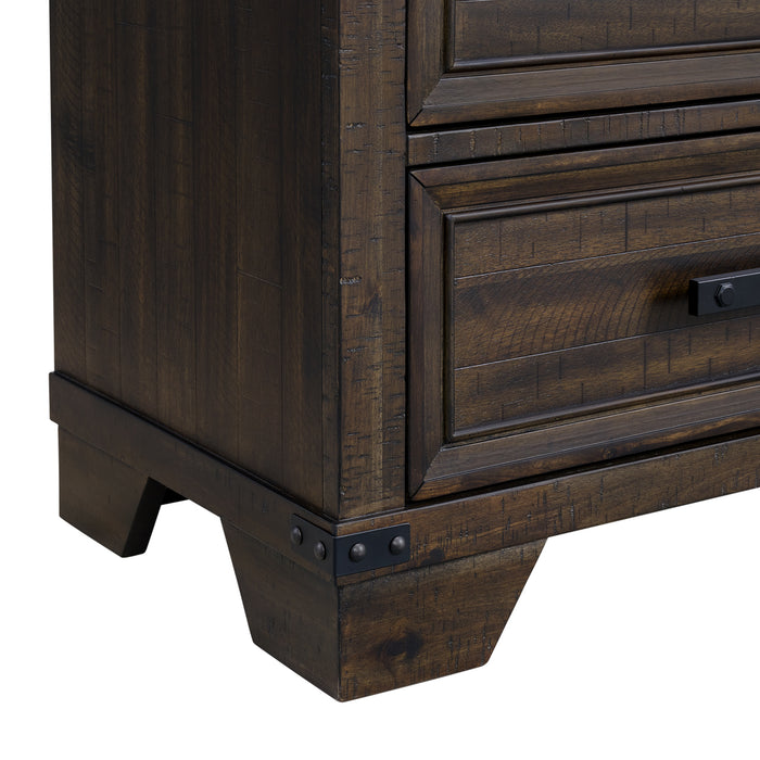 Colorado City 6-Drawer Door Chest in Charcoal - Pierce Furniture Gallery