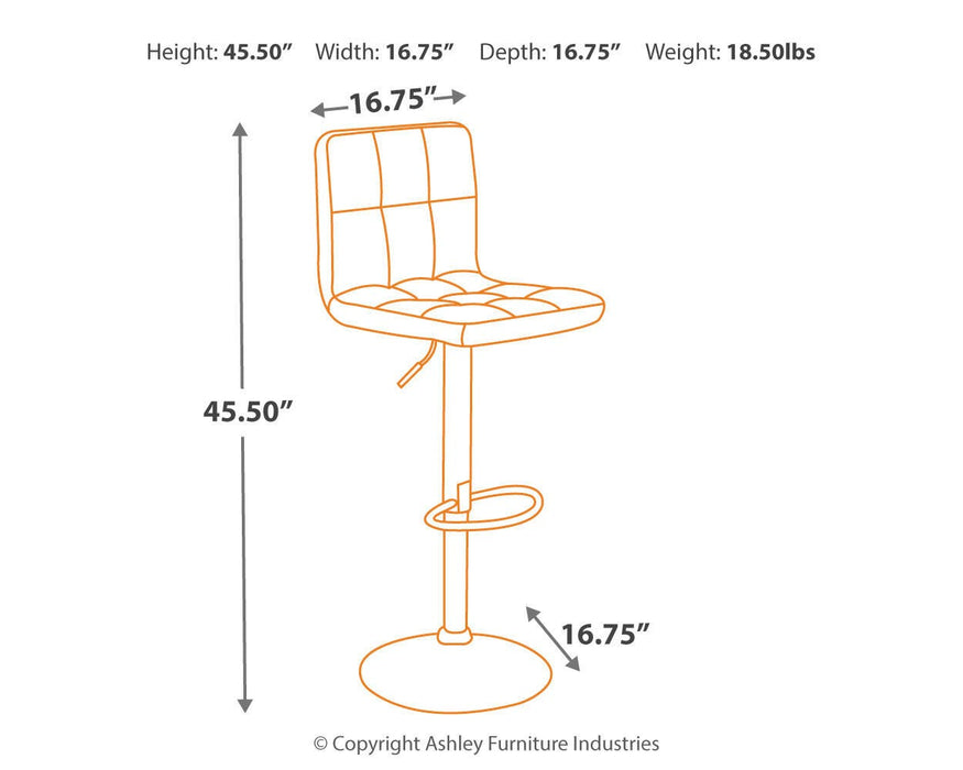 Bellatier Adjustable Height Bar Stool - Pierce Furniture Gallery