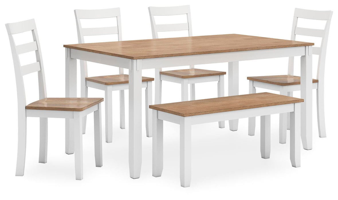 Gesthaven Dining Table with 4 Chairs and Bench (Set of 6) - Pierce Furniture Gallery