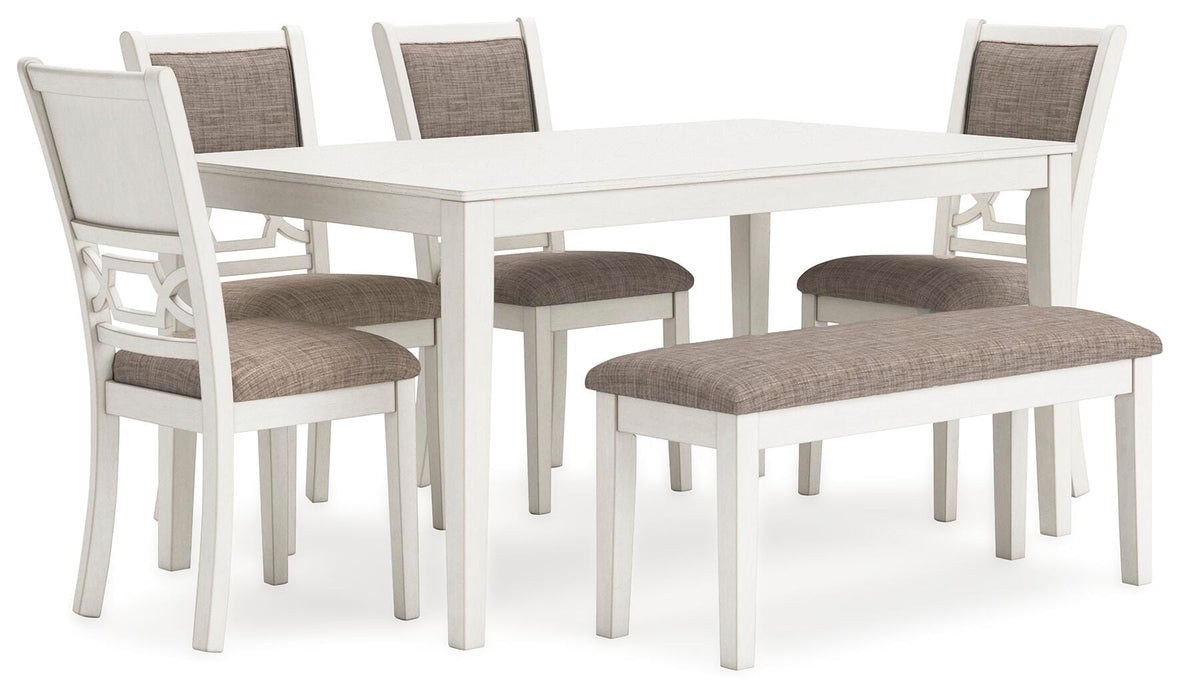 Erinberg Dining Table and 4 Chairs and Bench (Set of 6) - Pierce Furniture Gallery