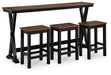 Wildenauer Counter Height Dining Table and 3 Barstools Set - Pierce Furniture Gallery