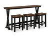 Wildenauer Counter Height Dining Table and 3 Barstools Set - Pierce Furniture Gallery