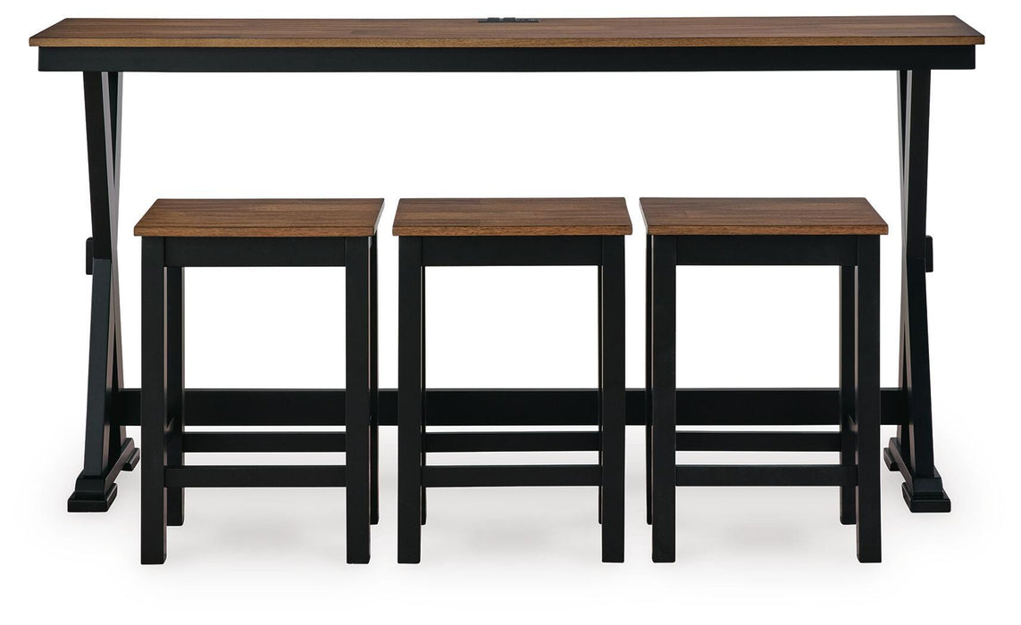 Wildenauer Counter Height Dining Table and 3 Barstools Set - Pierce Furniture Gallery