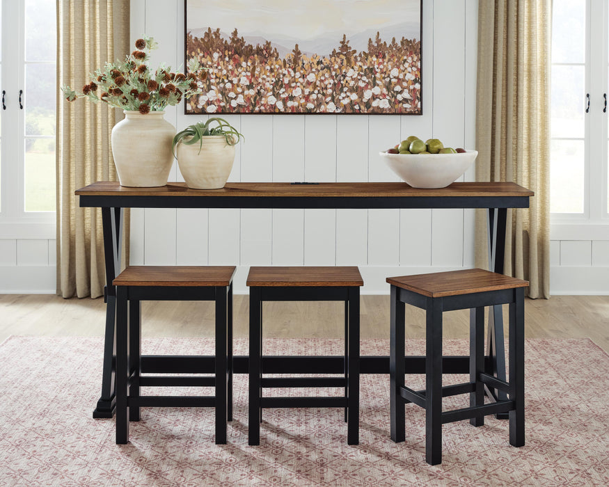 Wildenauer Counter Height Dining Table and 3 Barstools Set - Pierce Furniture Gallery