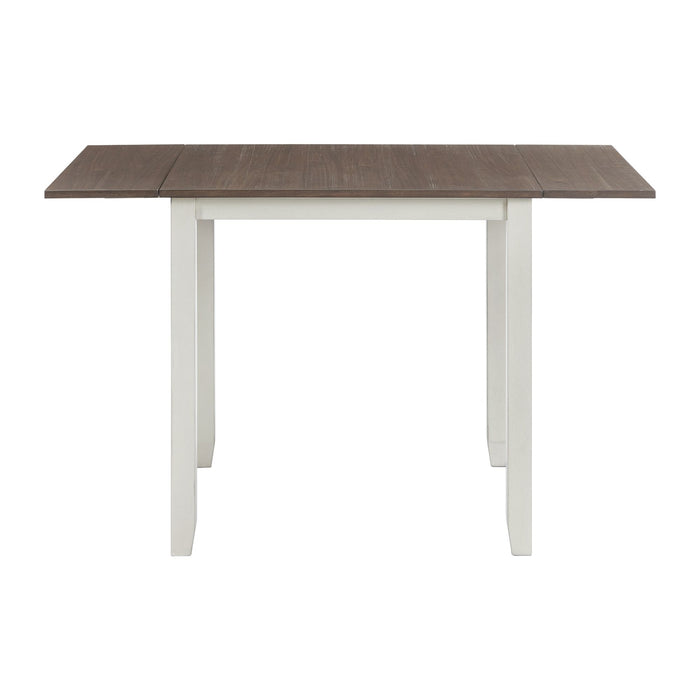 Martin 3 pc Drop Leaf Dining Set (Dark Brown Top - White Base)