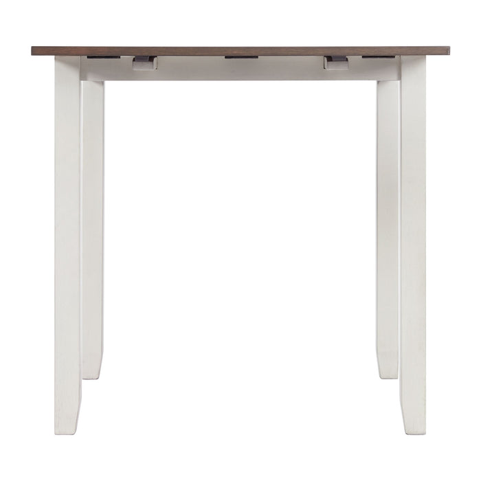 Martin 3 pc Drop Leaf Dining Set (Dark Brown Top - White Base)