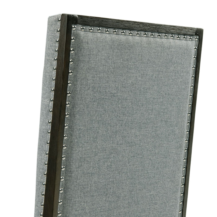 Donovan 7PC Standard Height Dining Set-Table, Four Side Chairs & Two Arm Chairs in Gray