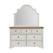 Eastwood Youth Dresser and Mirror Set in Brown and Off-White - Pierce Furniture Gallery