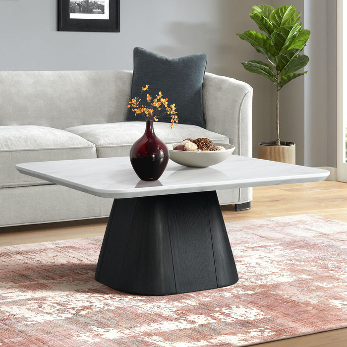 Edison Coffee Table in White and Black - Pierce Furniture Gallery
