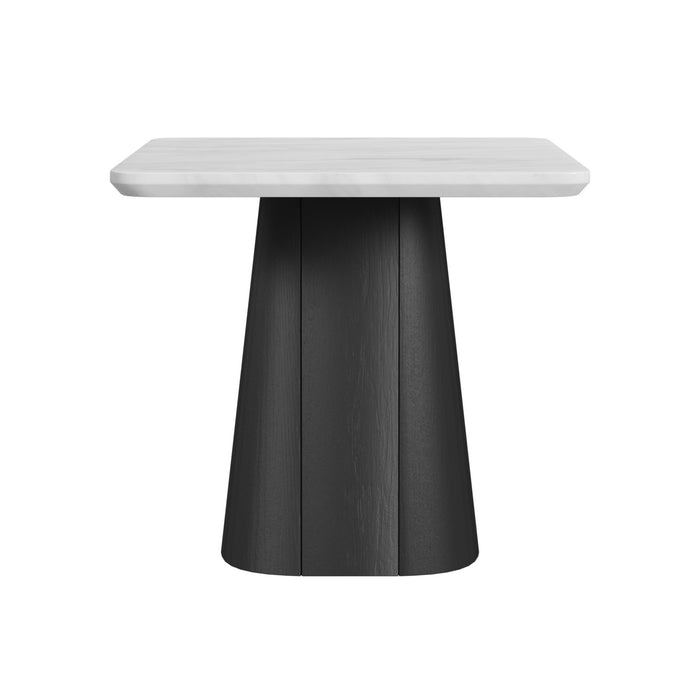 Edison End Table in White and Black - Pierce Furniture Gallery