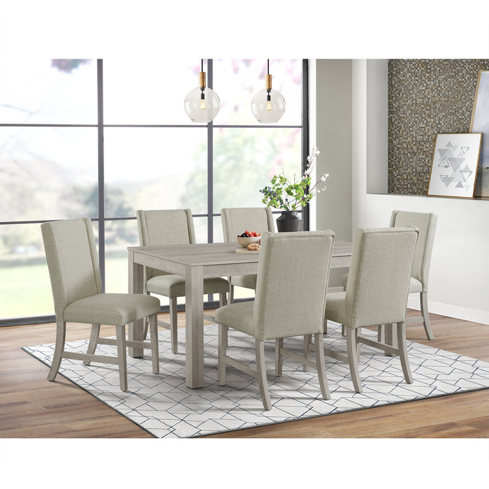 Eleanor Standard Height Dining Set in White-Rectangular Table and Four Chairs
