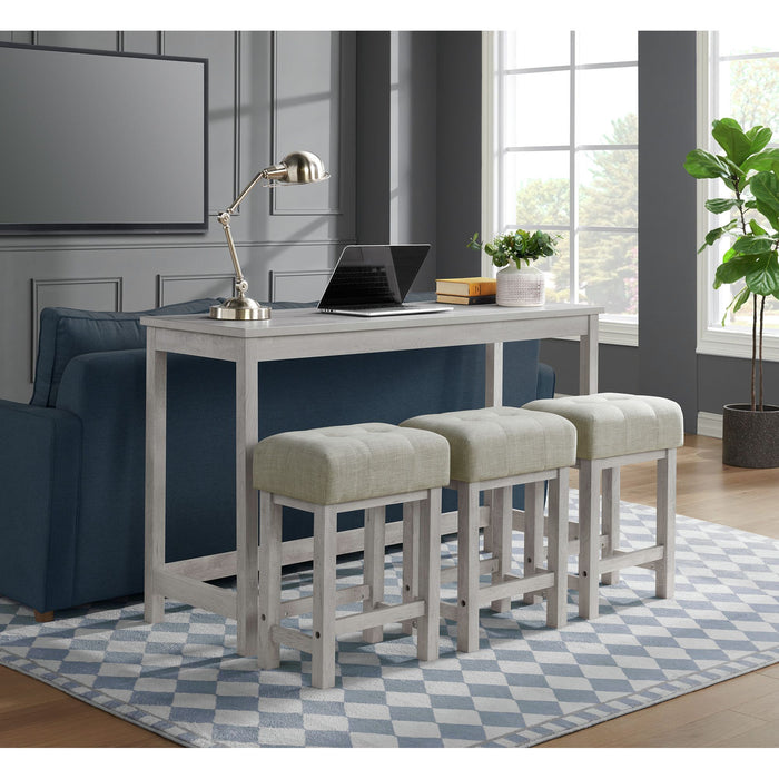 Eleanor Bar Table Single Pack (1 Tables + 3 Stools) in White