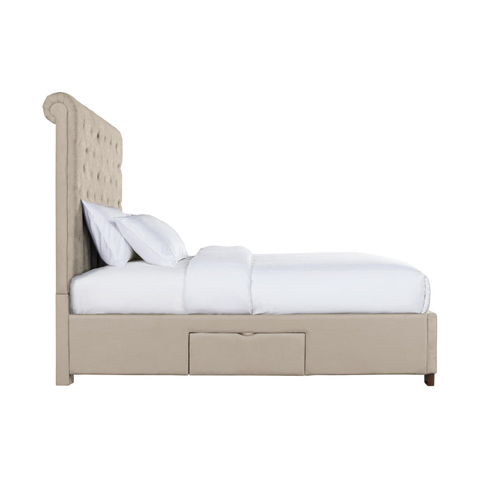 Waldorf Queen Upholstered Storage Bed - Pierce Furniture Gallery